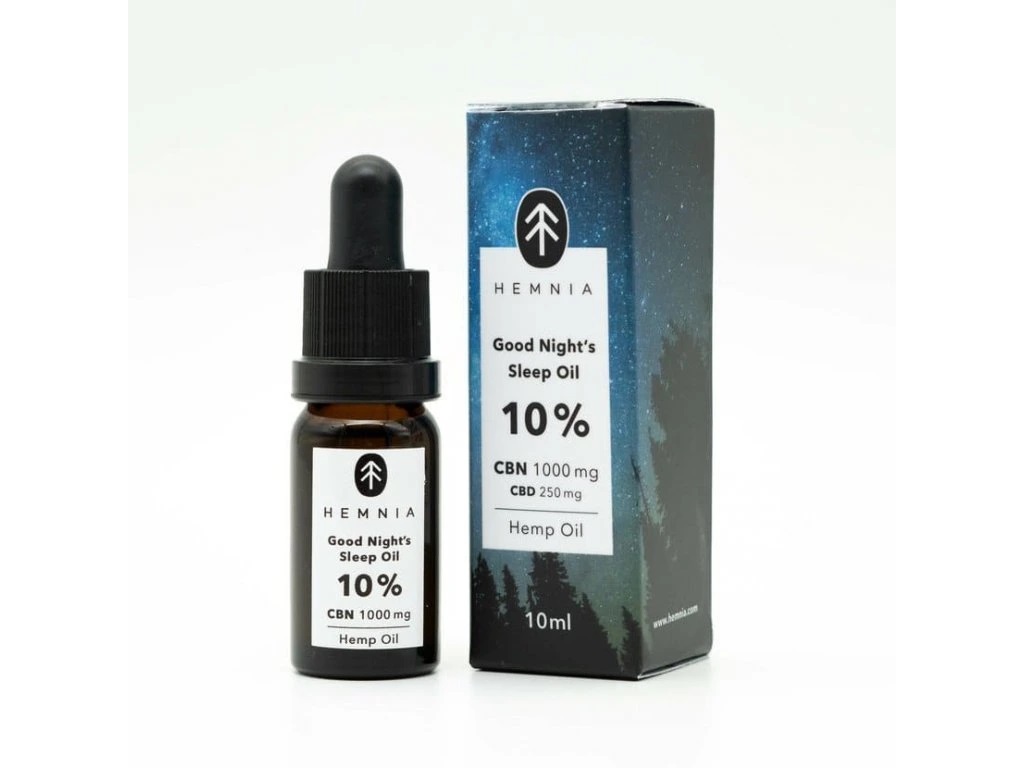 Hemnia Jó Éjszakai Alvás Kenderolaj 10%, 1000 mg CBN 250 mg CBD, 10 ml
