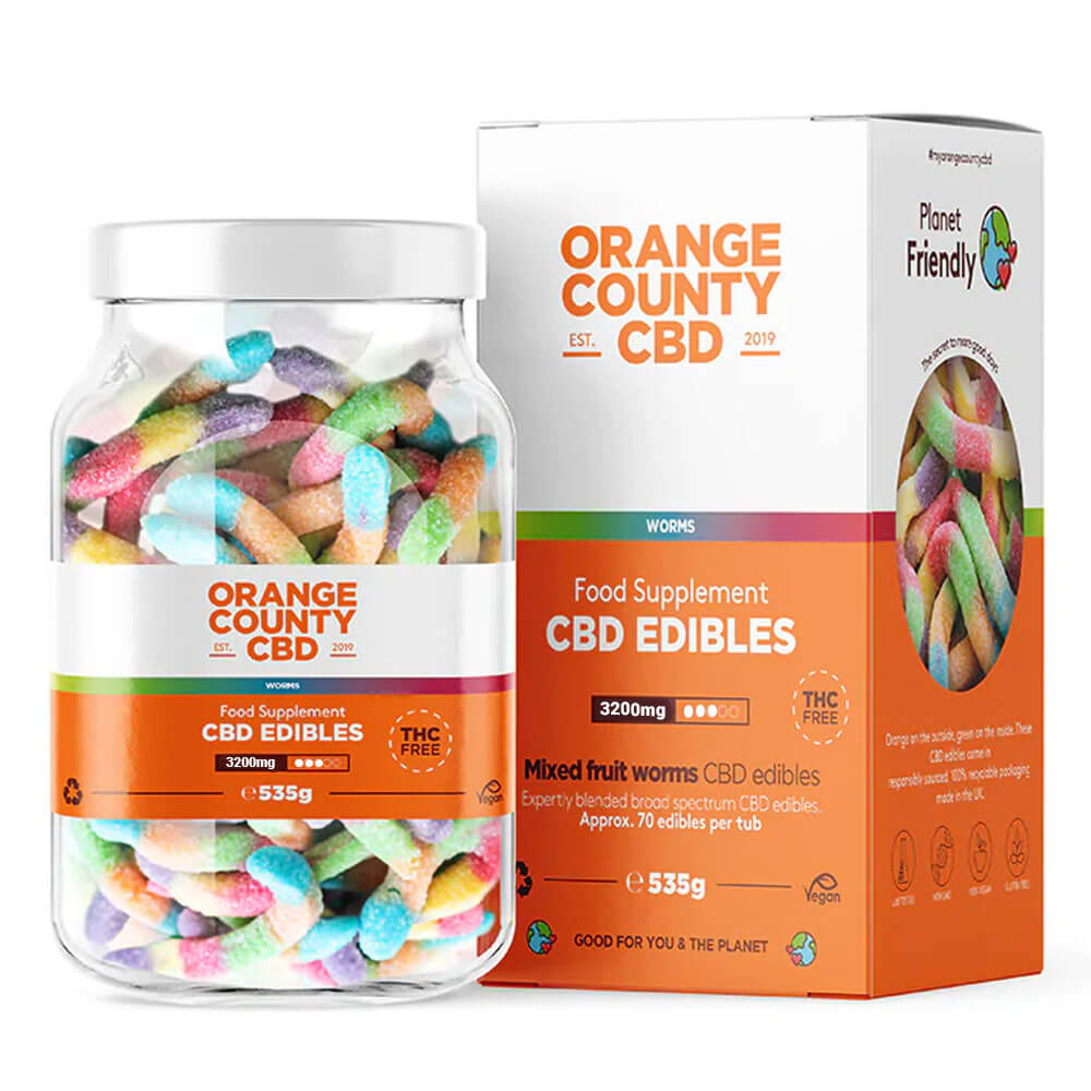 Orange County CBD gumicukor férgek, 70 db, 3200 mg CBD, 535 g