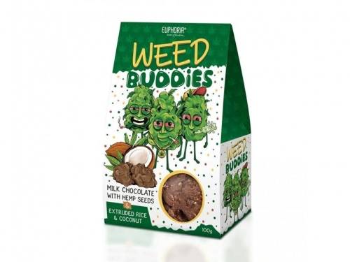 Euphoria Weed Buddies kendermaggal, rizsgolyókkal és kókuszdióval 100 g